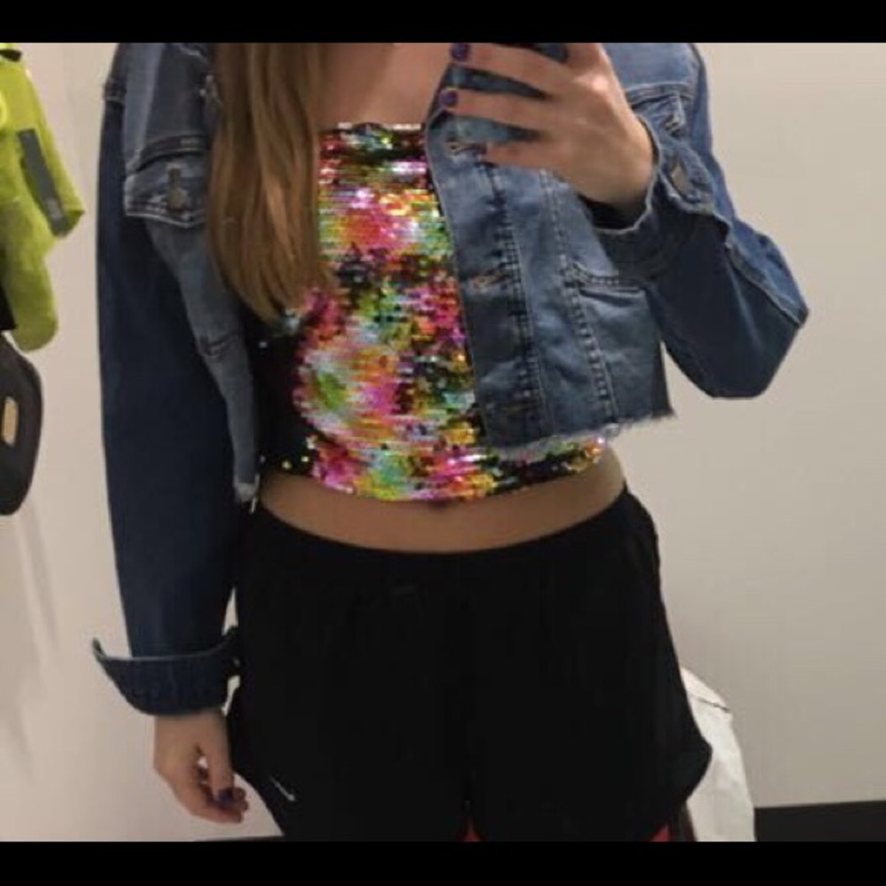 Sequin crop top